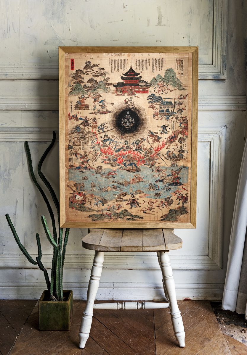 Mythical Battle Scene — Vintage Print. — room view 1