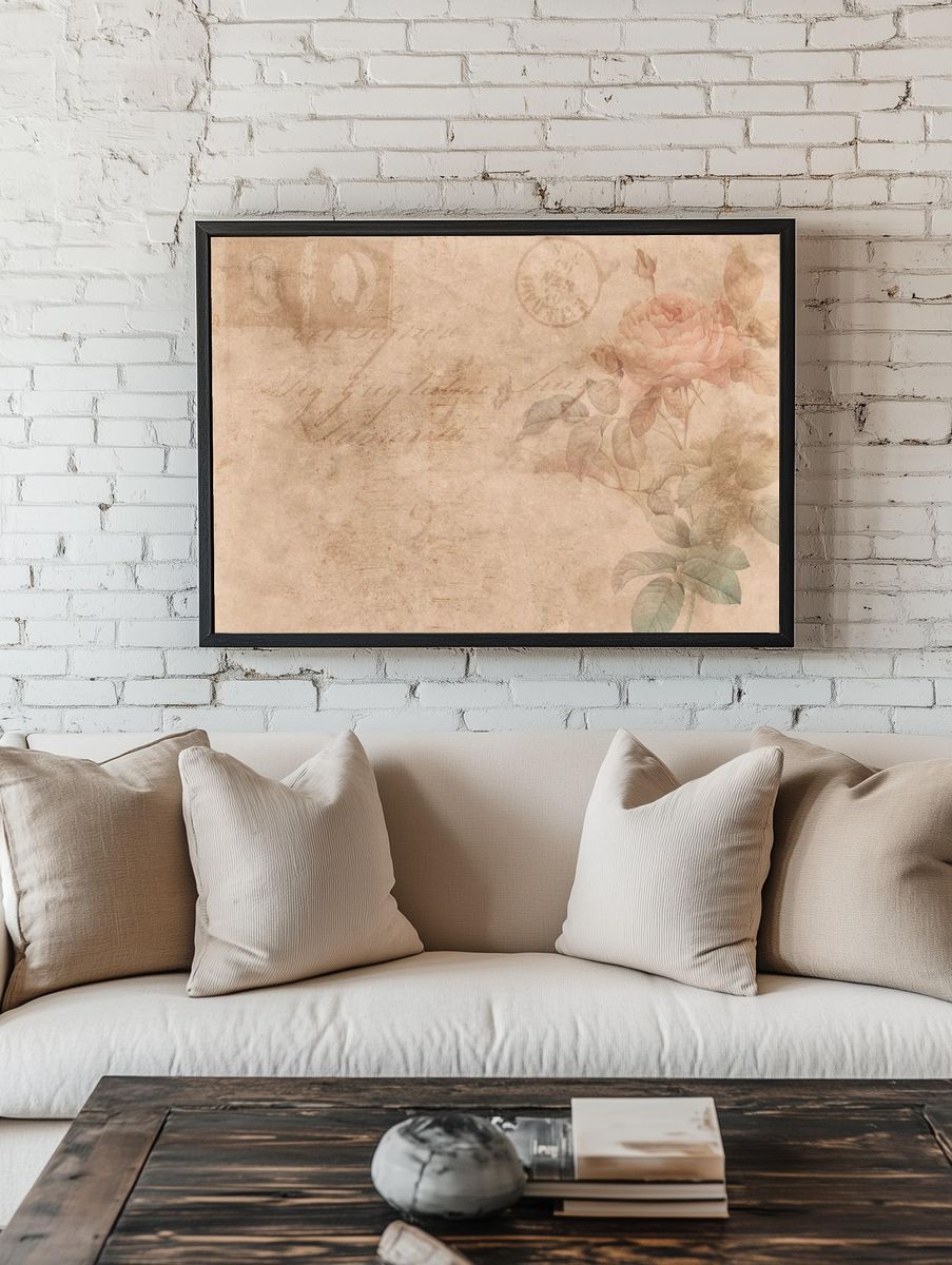 Vintage Rose Botanical Poster room preview