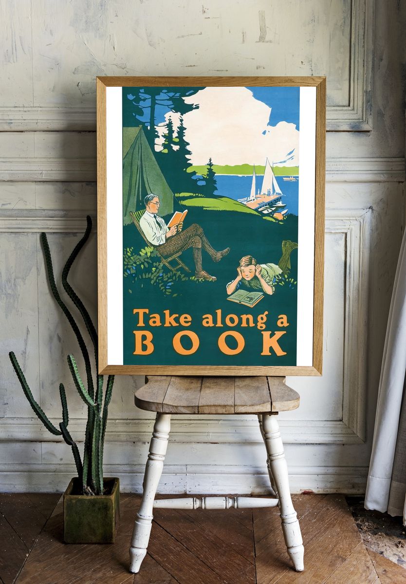 Take Along a Book — Vintage Print room preview