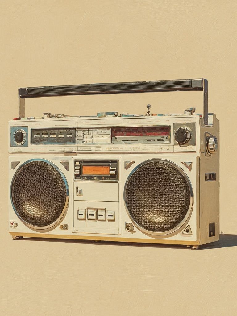 Vintage Boombox — Retro Print. poster — vintage art