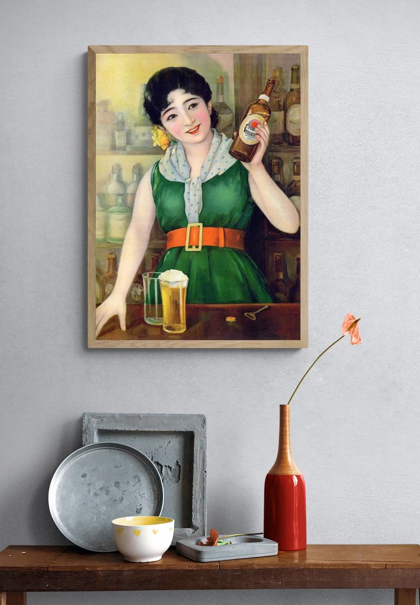 Vintage Beer Advertisement Poster. — room view 3