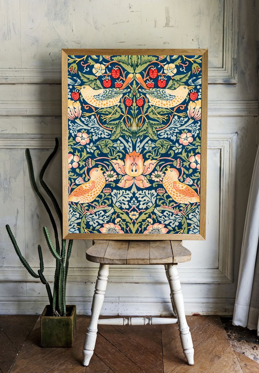 Floral and Bird Pattern — Vintage Print. — room view 1