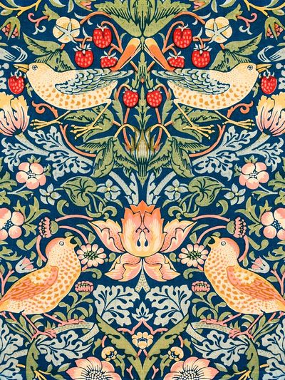 Floral and Bird Pattern — Vintage Print. poster print