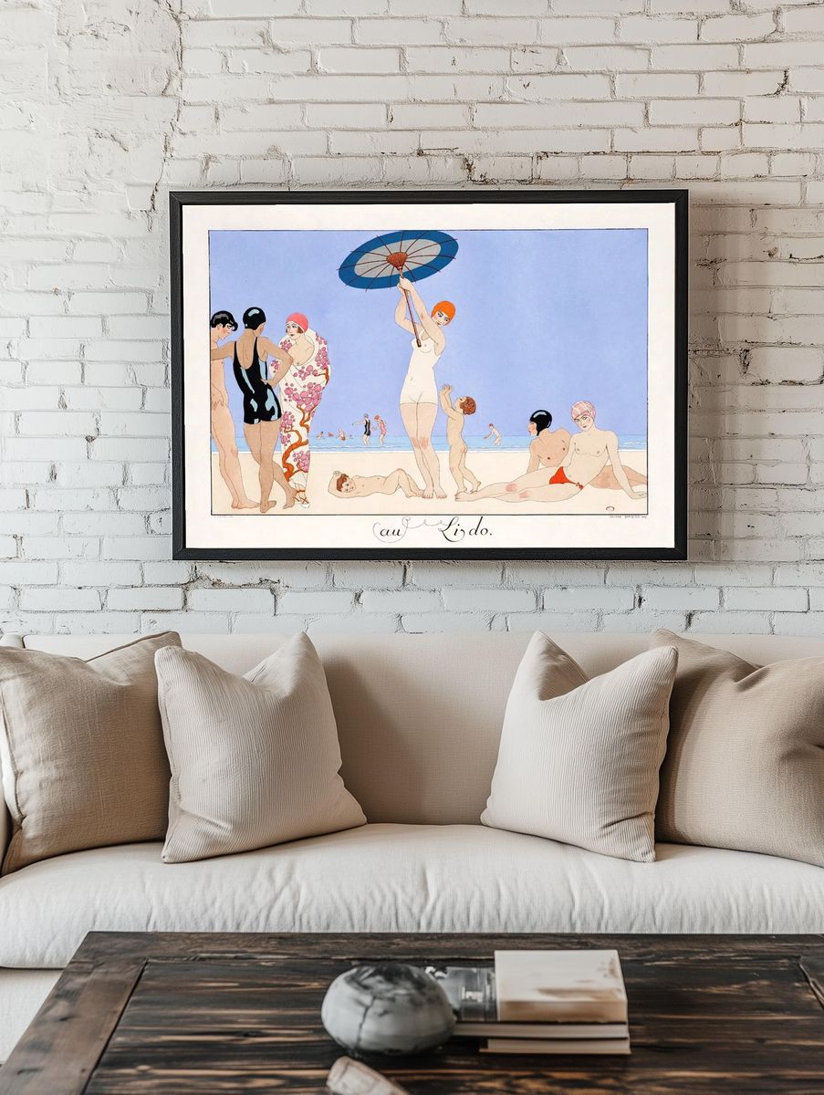 Beach Scene — Vintage Print. — room view 1