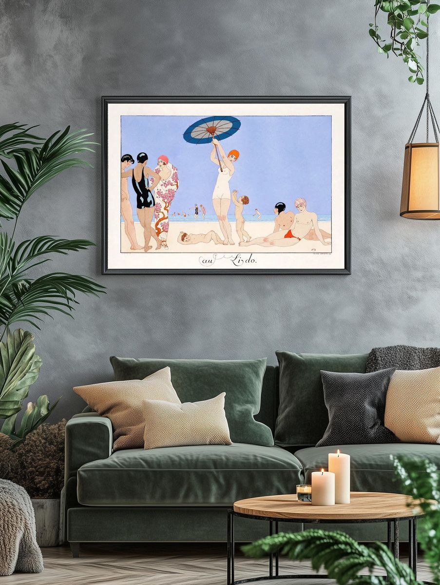 Beach Scene — Vintage Print. — room view 4