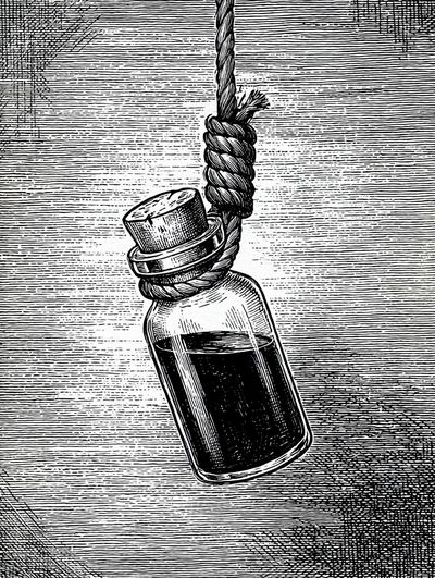 Hanging Bottle — Vintage Print