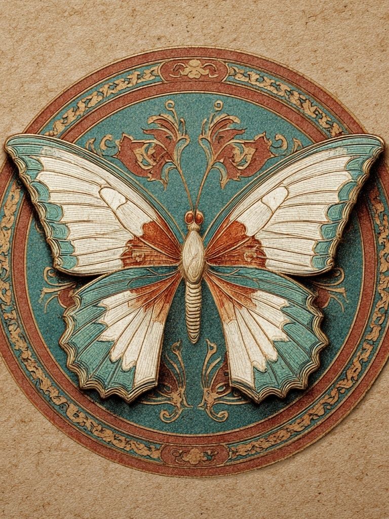 Vintage Butterfly Emblem Poster. poster — vintage art