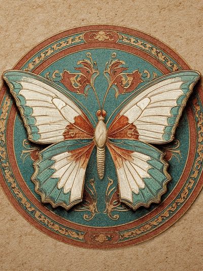 Vintage Butterfly Emblem Poster. poster print