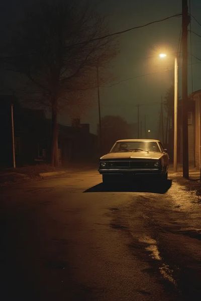 Vintage Car at Night