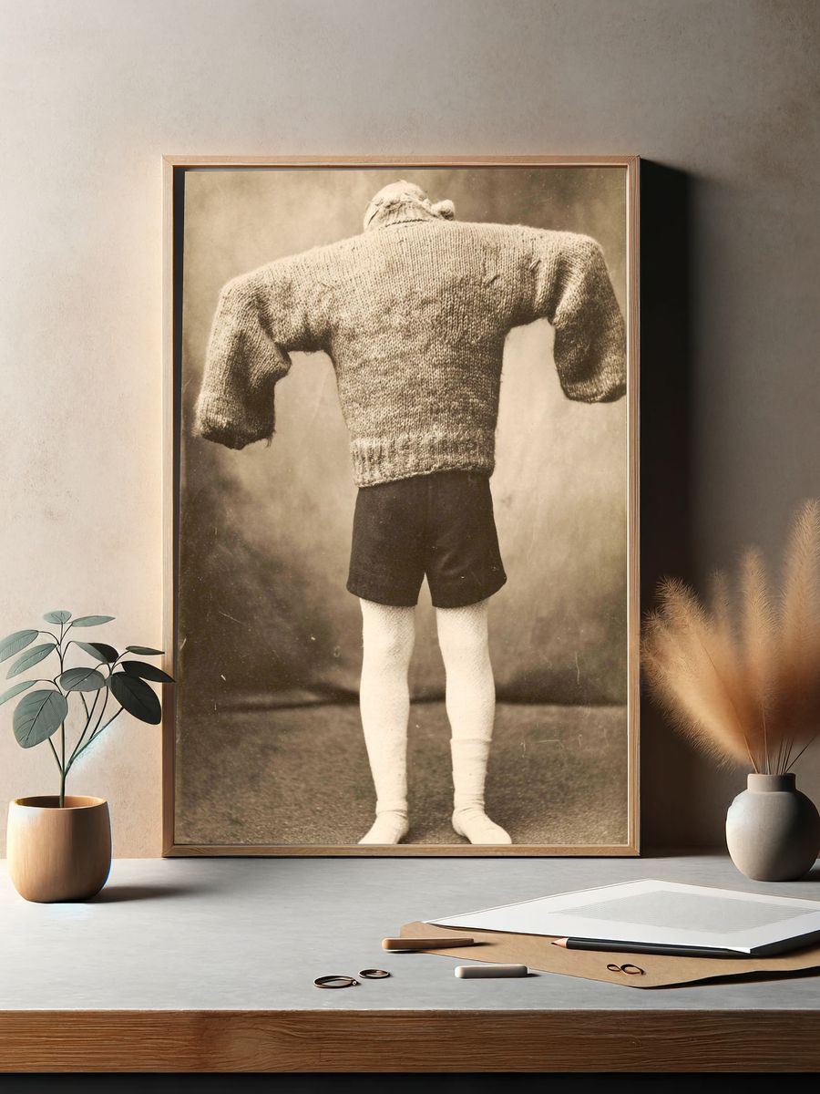 Vintage Child in Sweater Poster. — room view 2