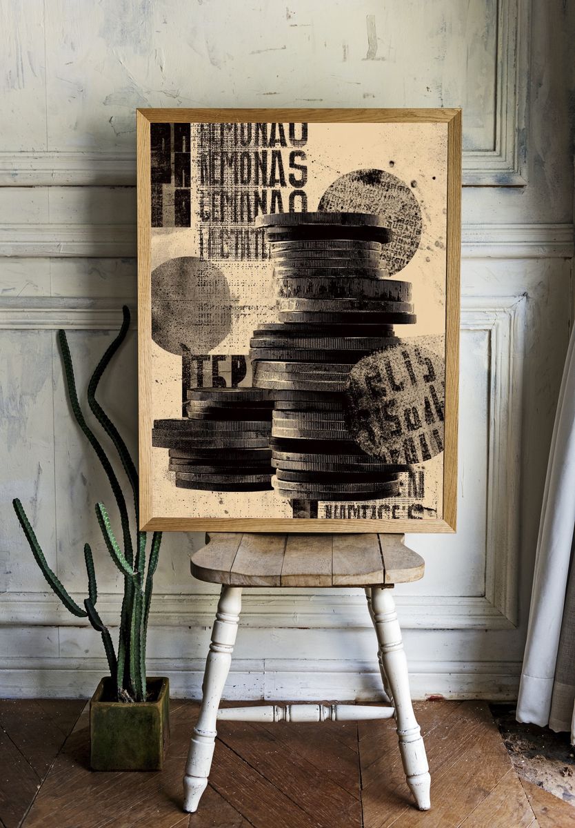 Stack of Coins — Vintage Print room preview