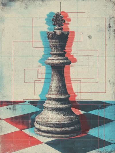 King Chess Piece — Vintage Print. poster print