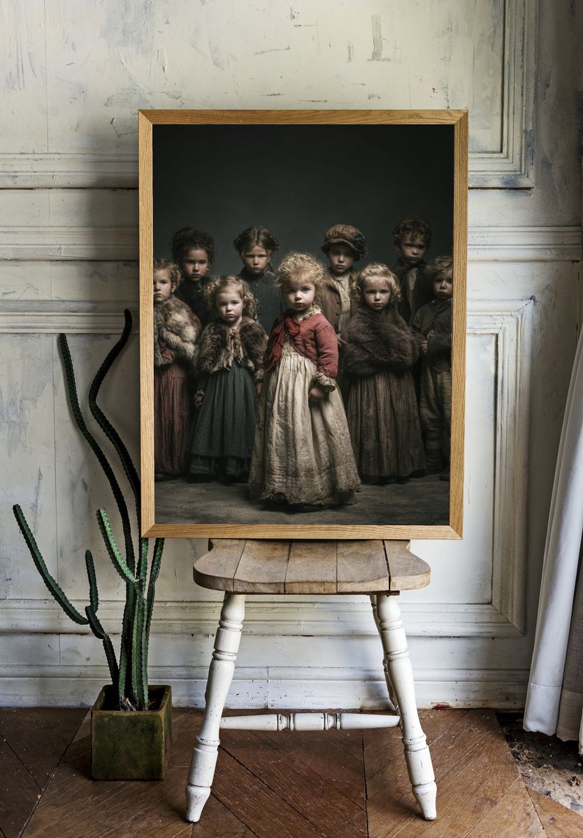 Victorian Children Portrait Print. — room view 1