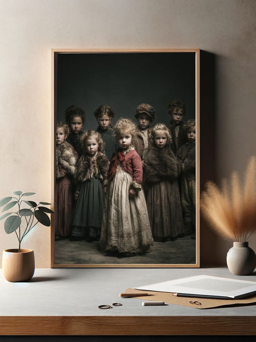 Victorian Children Portrait Print. — room view 2