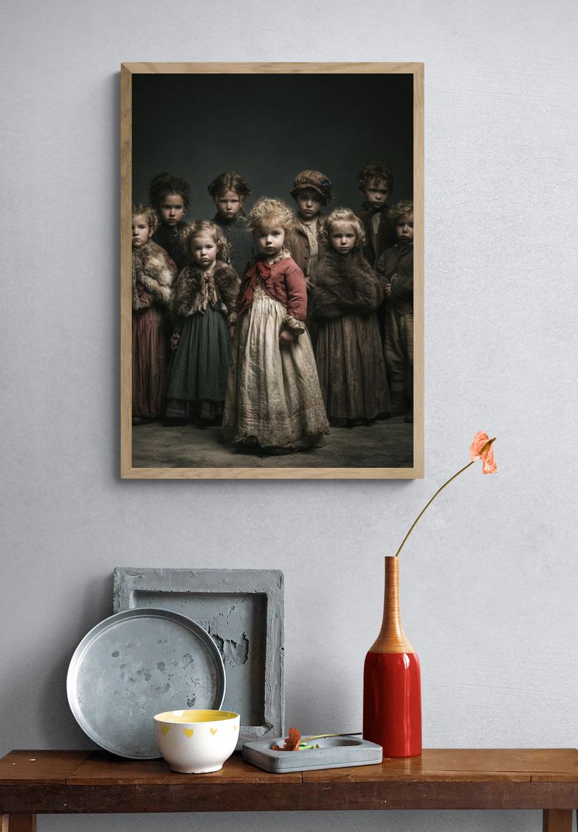 Victorian Children Portrait Print. — room view 3