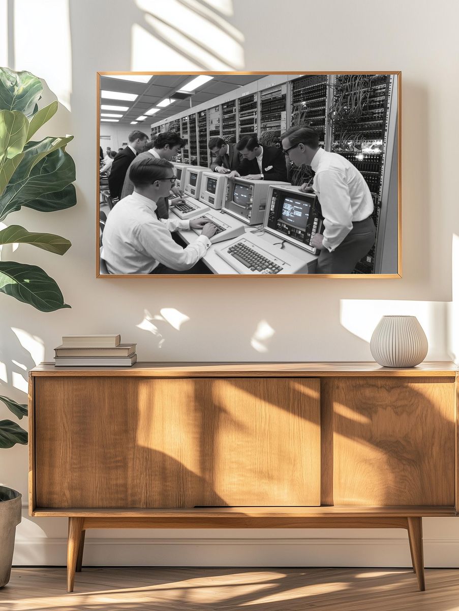 Vintage Computer Lab Photography Poster. — room view 3