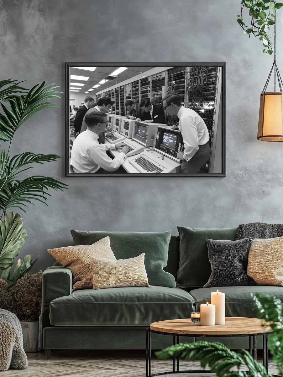 Vintage Computer Lab Photography Poster. — room view 4