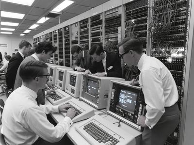 Vintage Computer Lab Photography Poster. poster