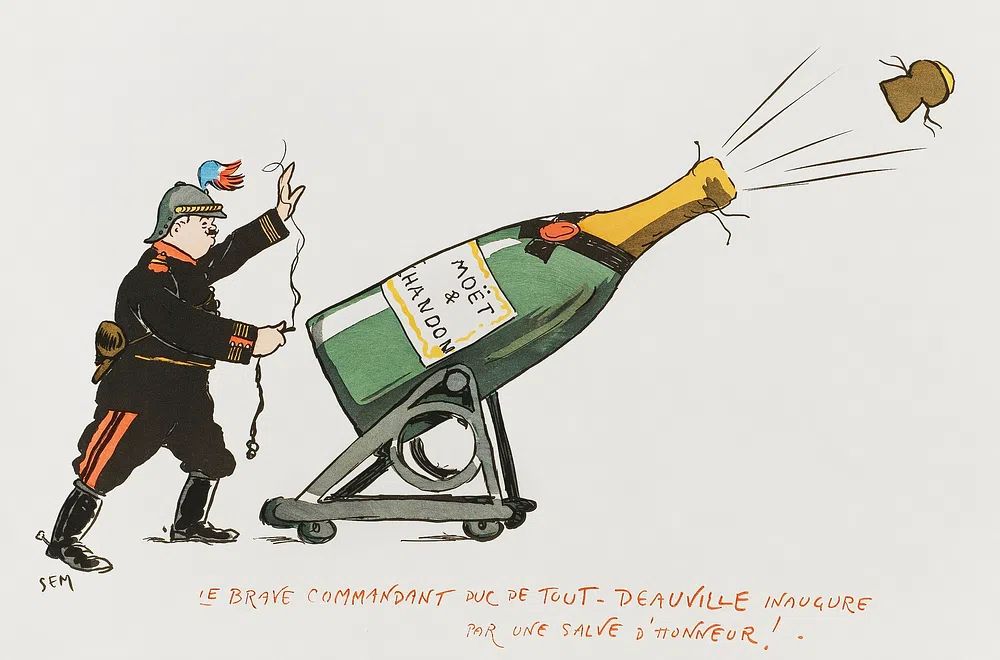 Champagne Celebration — Vintage Print. poster — vintage art