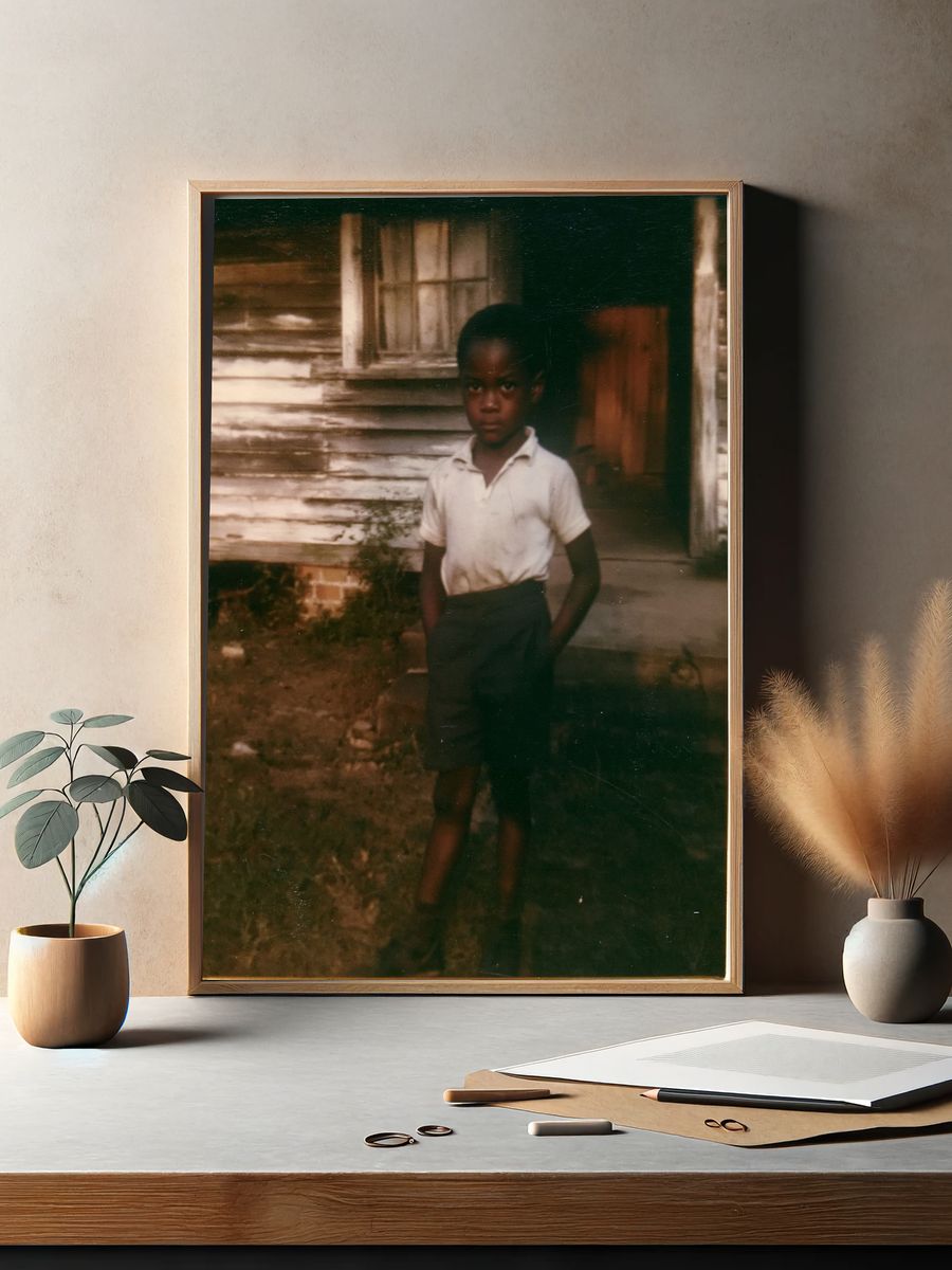 Vintage Childhood Portrait Print. — room view 2