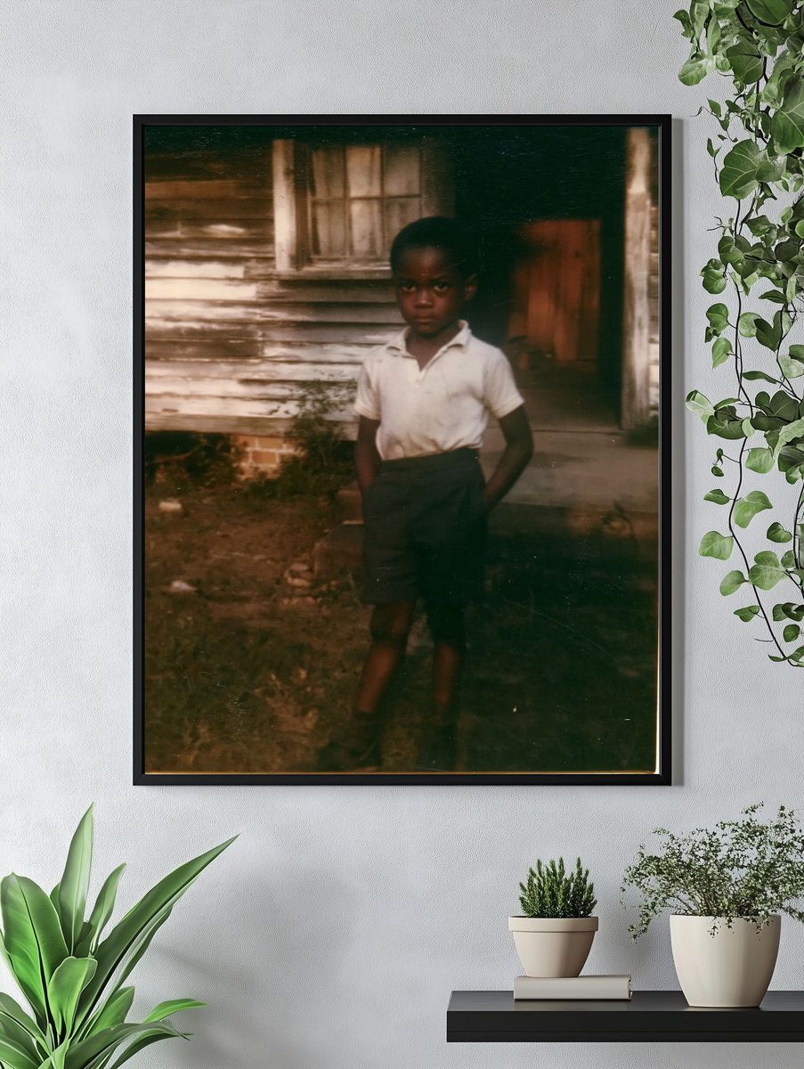 Vintage Childhood Portrait Print. — room view 4