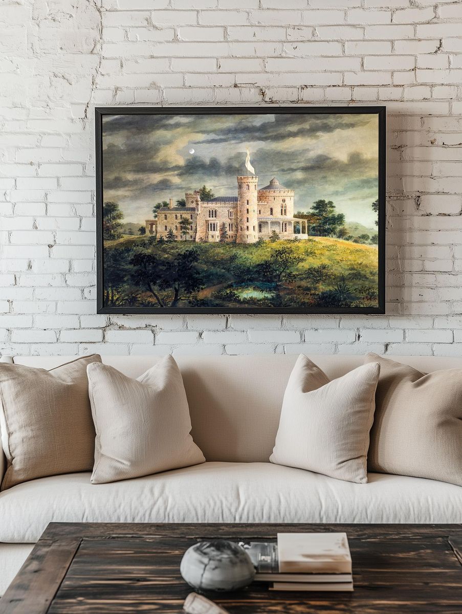 Castle on a Hill — Vintage Print. — room view 1