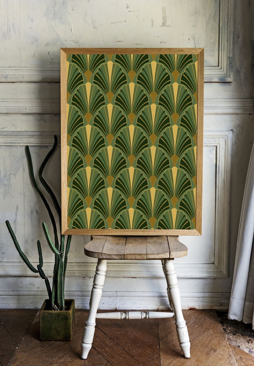 Art Deco Fan Pattern Poster. room preview
