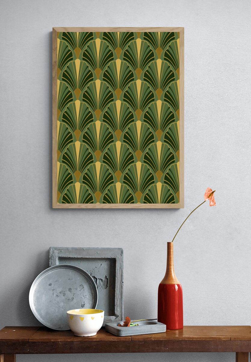 Art Deco Fan Pattern Poster. — room view 3