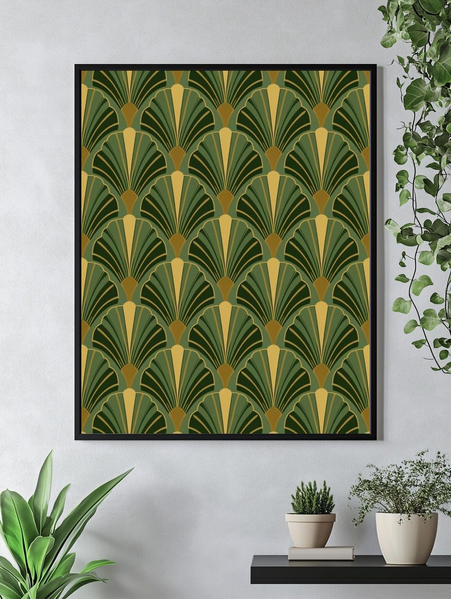 Art Deco Fan Pattern Poster. — room view 4
