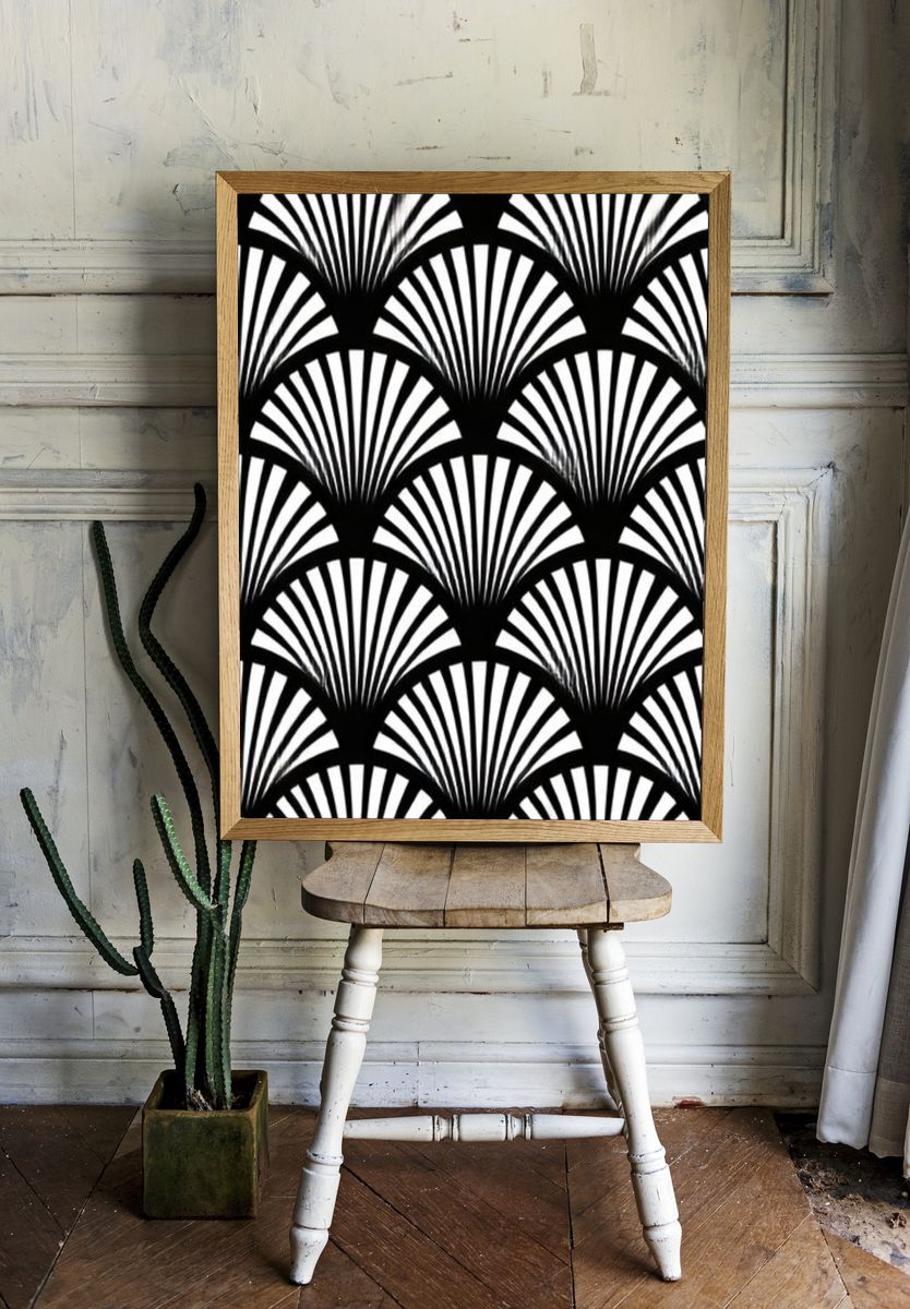 Art Deco Fan Pattern Poster. — room view 1