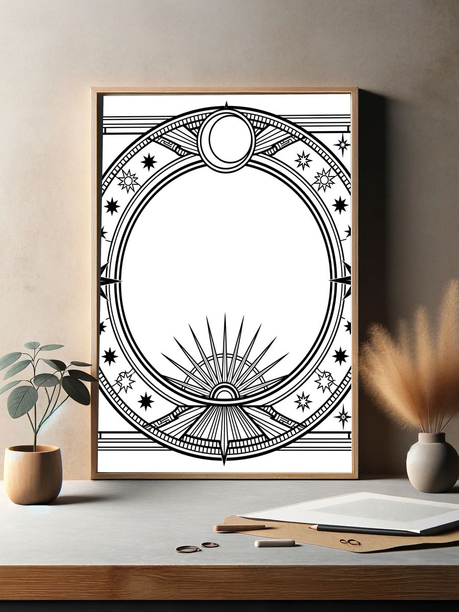 Art Deco Celestial Frame Print. — room view 2