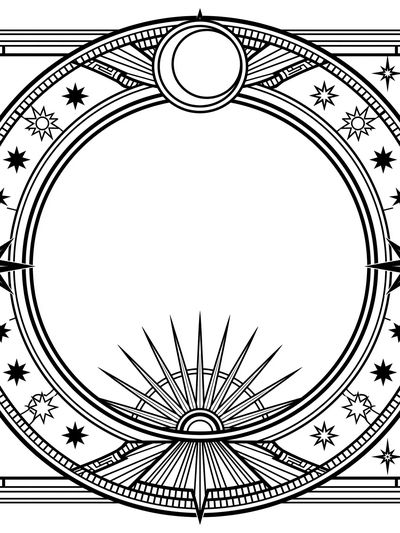 Art Deco Celestial Frame Print. poster