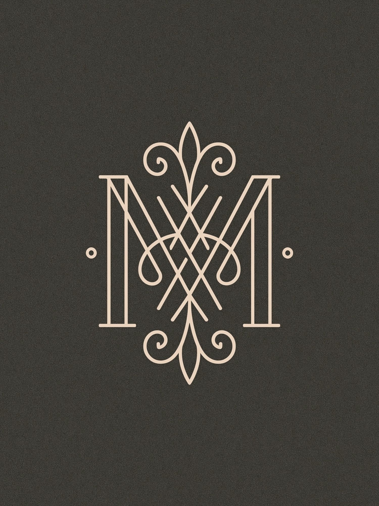 Art Deco Monogram M Print. poster detail