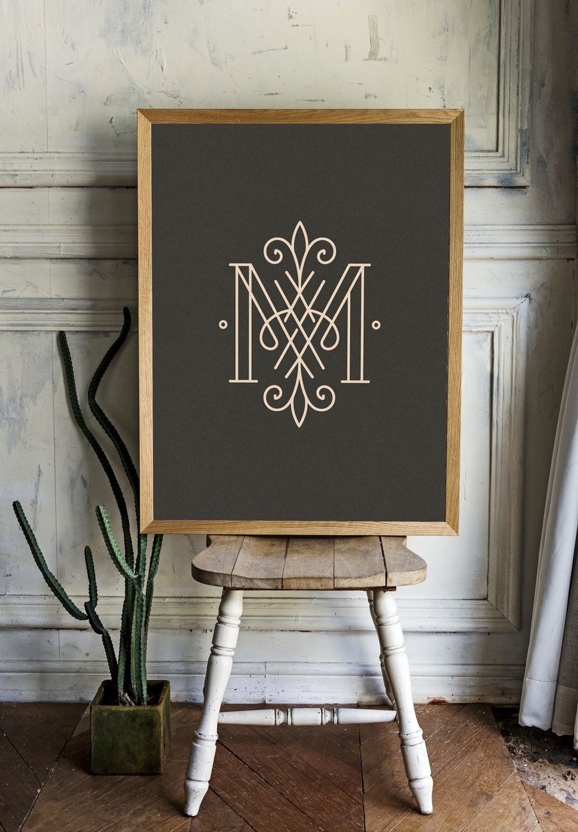 Art Deco Monogram M Print. — room view 1