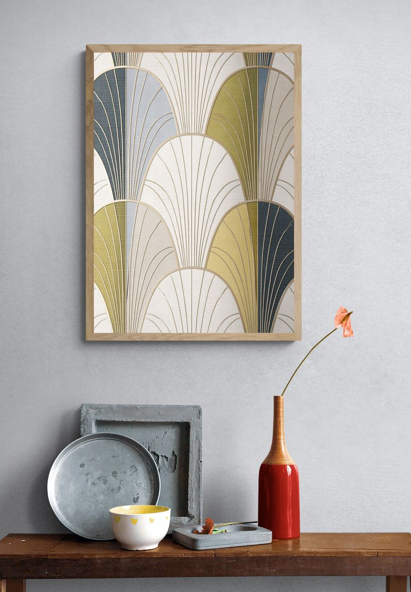 Art Deco Fan Pattern Print. — room view 3