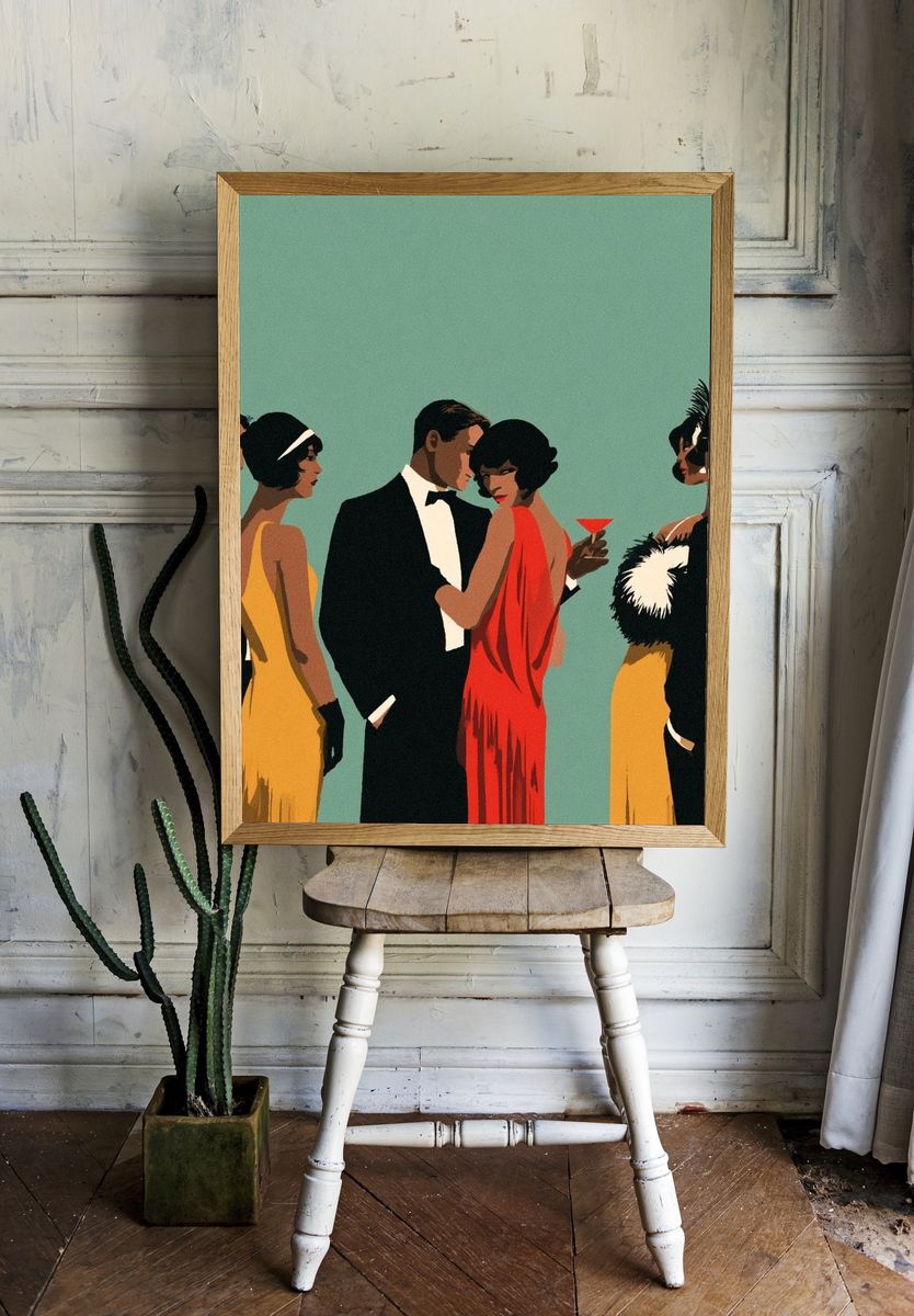 Art Deco Cocktail Party Poster. — room view 1