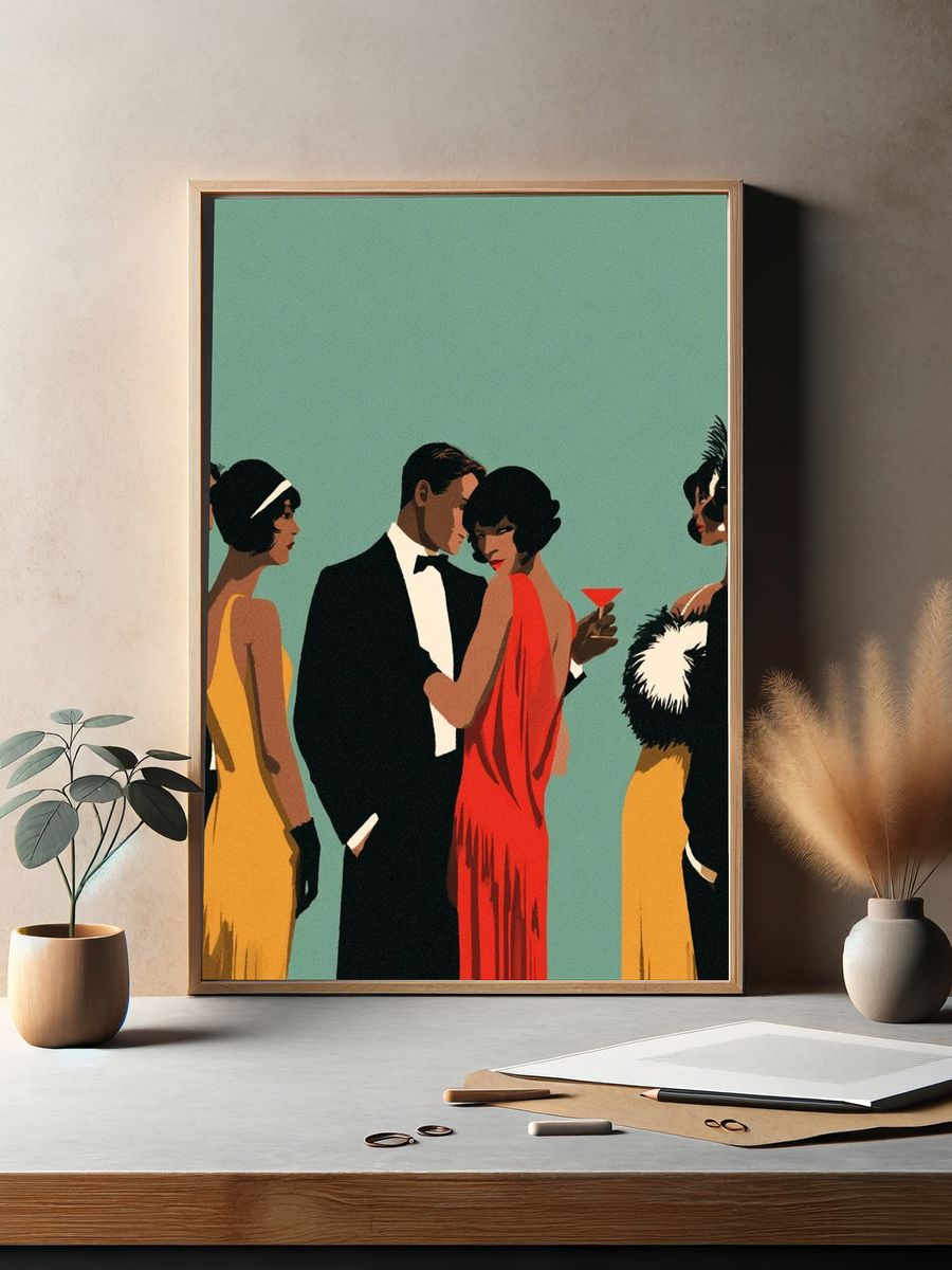 Art Deco Cocktail Party Poster. — room view 2