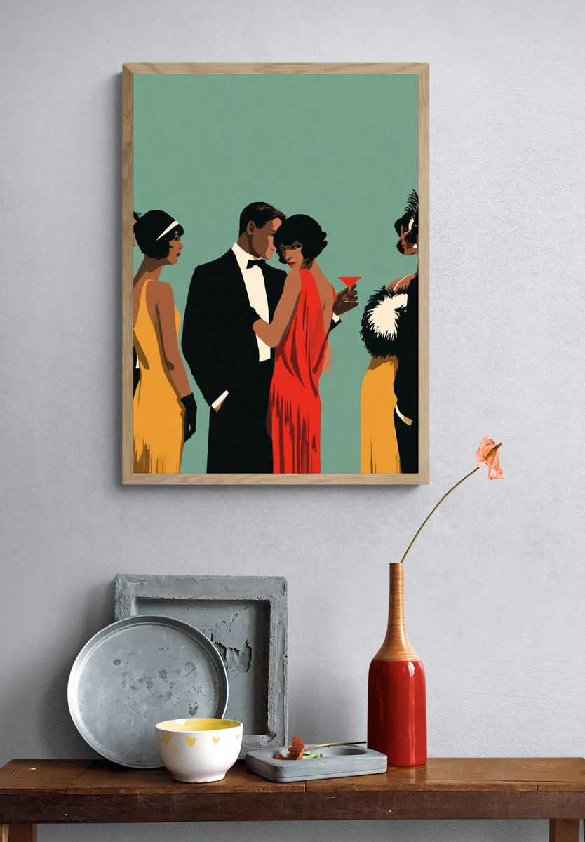 Art Deco Cocktail Party Poster. — room view 3