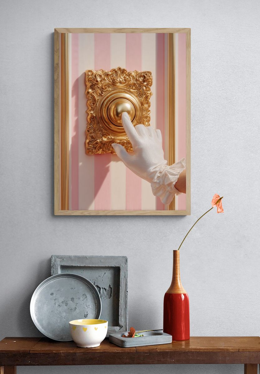Elegant Door Knob — Vintage Print. — room view 3