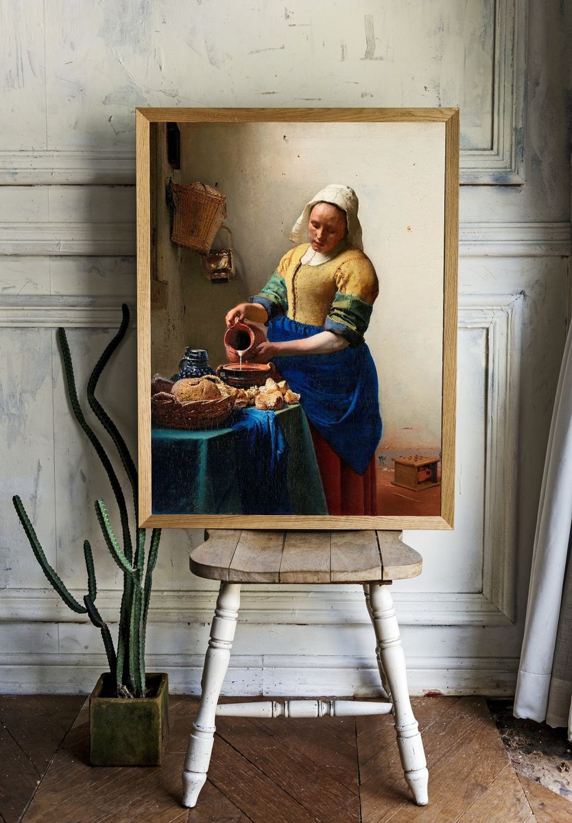 Milkmaid by Johannes Vermeer (ca. 1660) — Art Print room preview