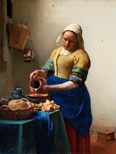 Milkmaid by Johannes Vermeer (ca. 1660) — Art Print. poster print