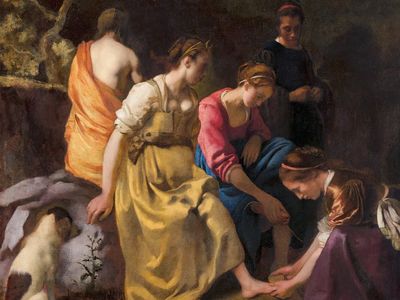 Diana and her Nymphs by Johannes Vermeer (1653) — Art Print. poster print