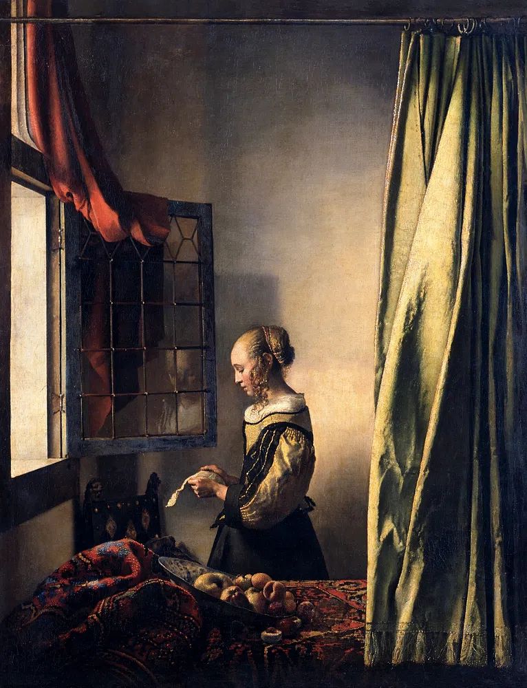 Girl Reading by Johannes Vermeer (ca. 1659) — Art Print. poster — fine-art art