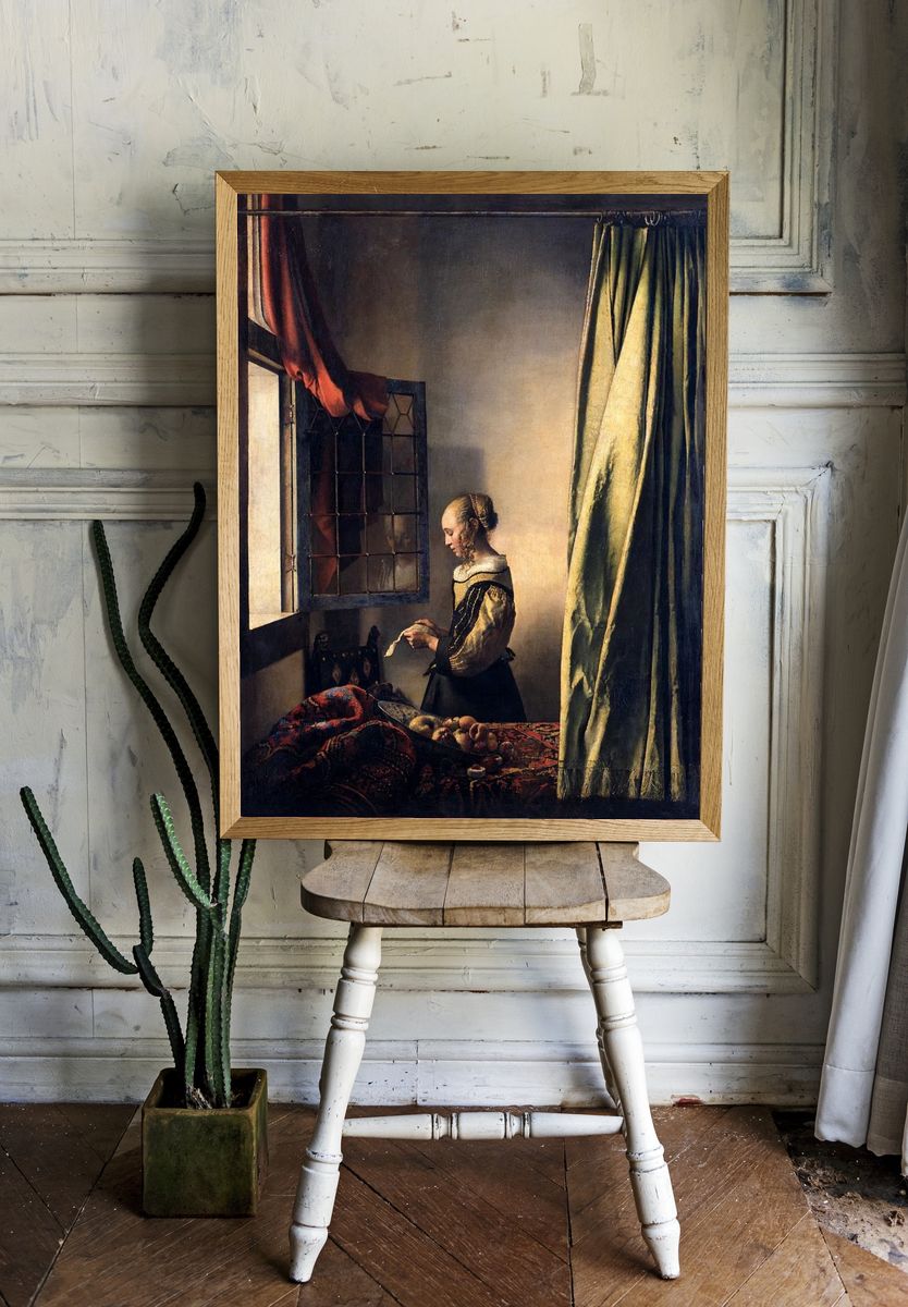 Girl Reading by Johannes Vermeer (ca. 1659) — Art Print room preview