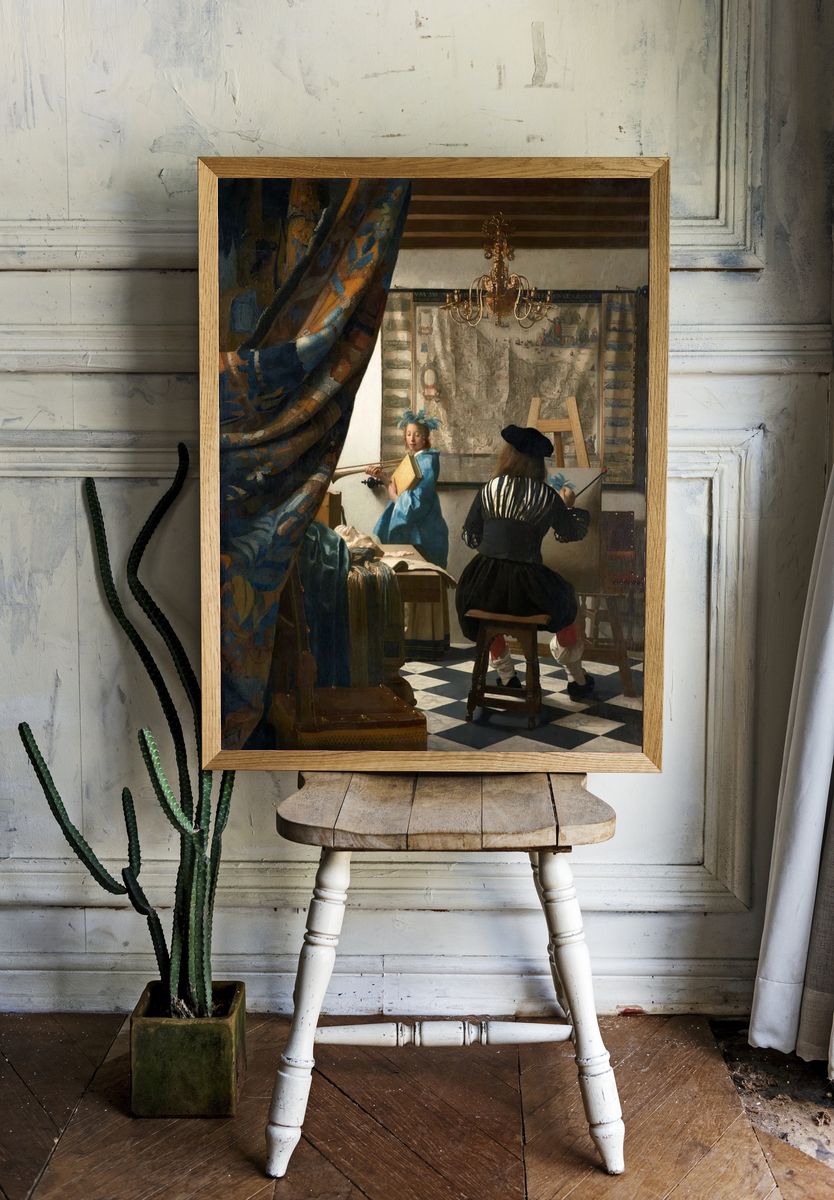 Allegory of Painting by Johannes Vermeer (1666) — Art Print room preview