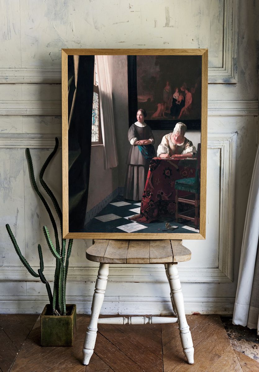 Lady Writing by Johannes Vermeer (1670) — Art Print room preview