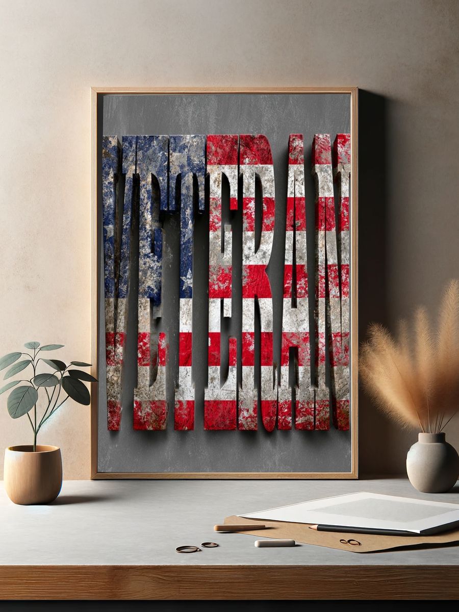 Veteran Typography Poster. — room view 2