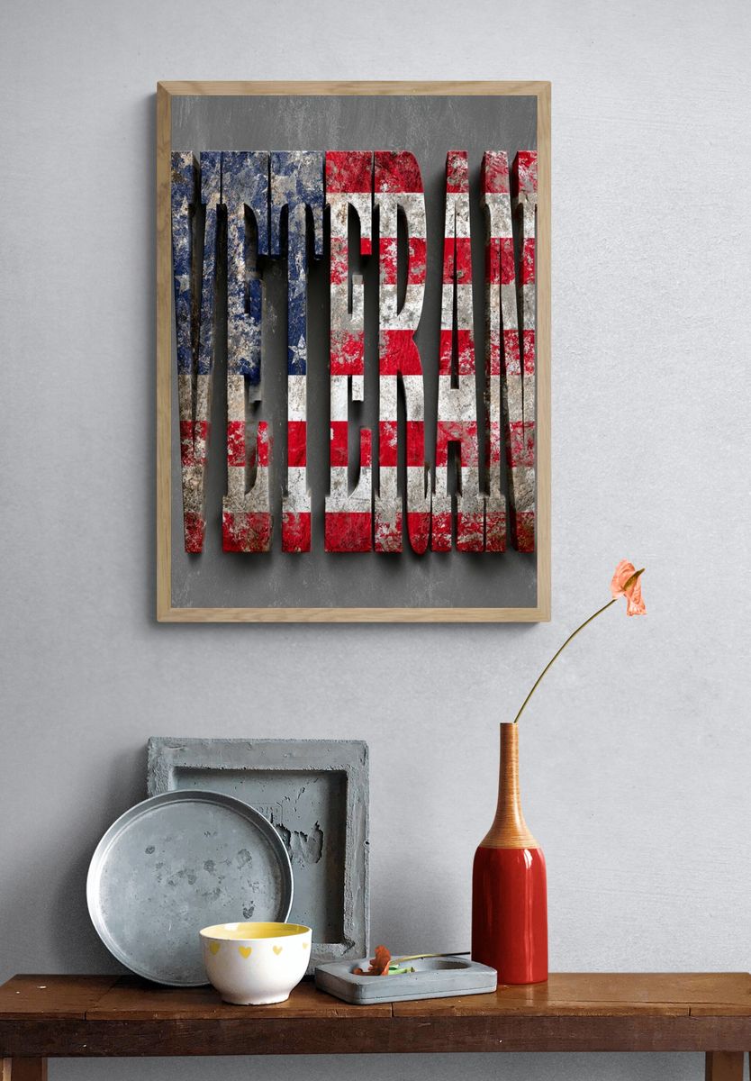 Veteran Typography Poster. — room view 3