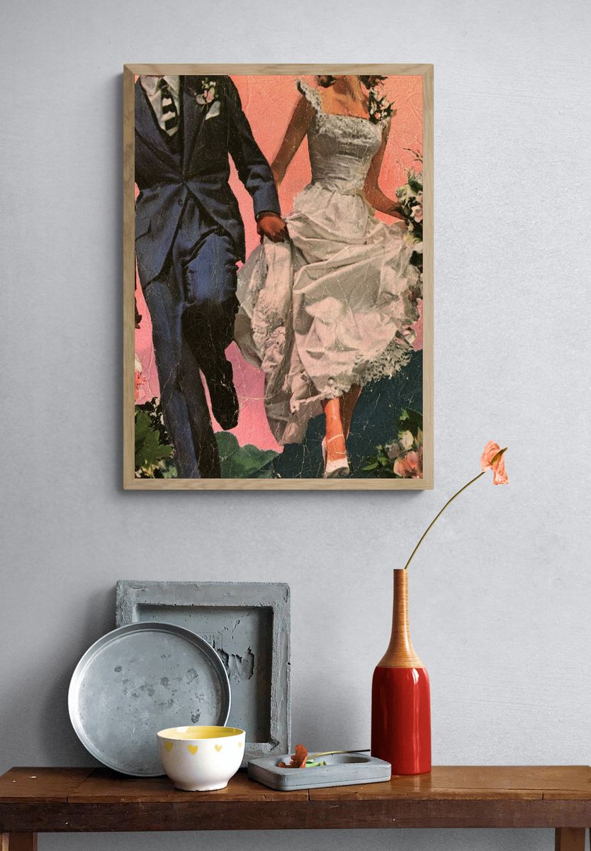 Vintage Wedding Couple Poster. — room view 3