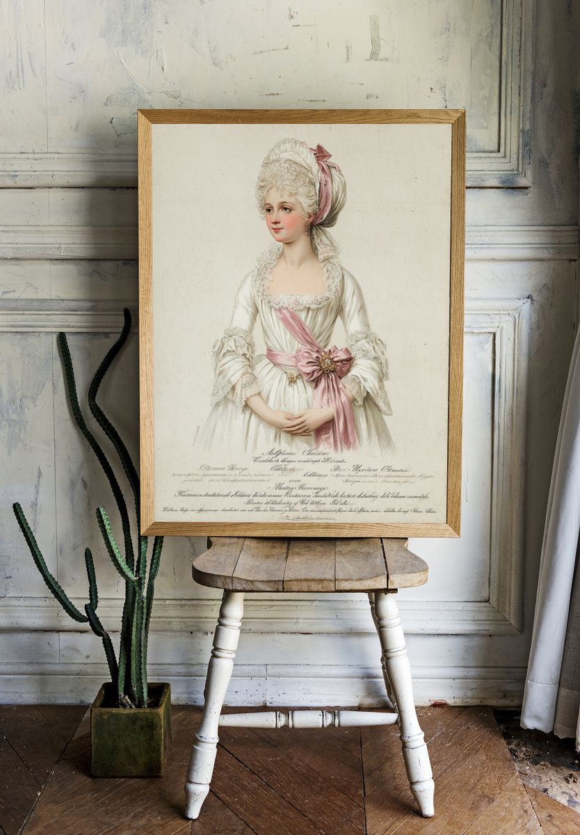 Marie Antoinette Portrait Vintage Print. — room view 1
